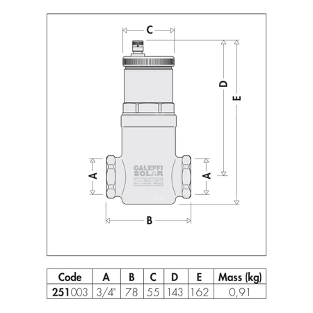 DISCAL - Separator powietrza do instalacji solarnych 3/4" GW