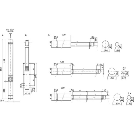 Pompa głębinowa 1-fazowa WILO Sub TWU 4-0414-C-Plug&Pump/DS. częstotliwość 50 Hz, moc 1.1 kW 7.8 A, prędkość obrotowa 2869 obr/min