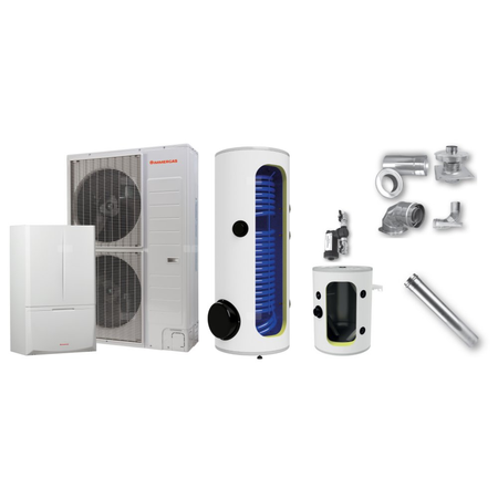 Pakiet - Pompa ciepła powietrze-woda split IMMERGAS MAGIS COMBO 12 V2 T 11.3 kW 400 V + Zasobnik c.w.u. OKC 300 NTR/HP + Zasobnik buforowy NAD 100 V1