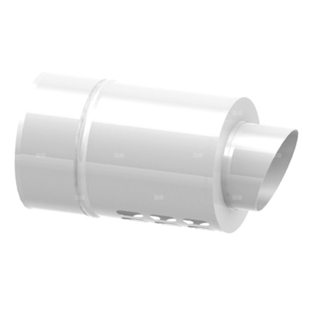 Zakończenie poziome systemu TWIN JEREMIAS 360-TWIN35 stal nierdzewna fi 130/180 mm, dł. 250 mm, kolor wysoki połysk