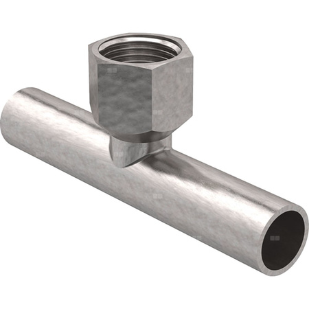 Trójnik GEBERIT Mapress C-Stahl przejściowy 90' stal (ocynk) 28 mm x 1/2'' x 28 mm (końcówka wsuwana x GW x końcówka wsuwana)