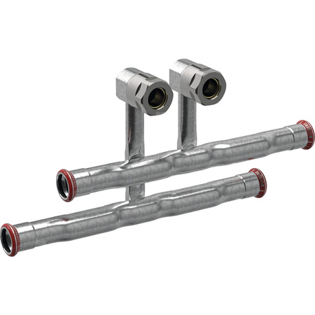 Trójnik GEBERIT Mapress 90' stal niestopowa 15 mm (mufa zaciskowa x śrubunek przyłączeniowy do eurokonus x mufa zaciskowa)