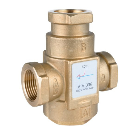 Zawór temp.powrotu kotła ATV 336, DN25, Rp1", 60°C, Kvs 9 m3/h-AFRISO