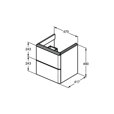 ADAPTO SZAFKA 47X41 2 DRWS GLS WHT