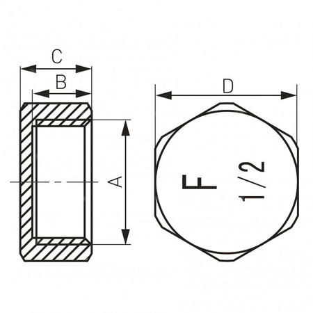 Zaślepka mosiądz FERRO 3/4'' GW, kolor chrom