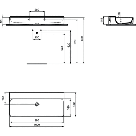 CONCA UMYWALKA 100 B/O NOF