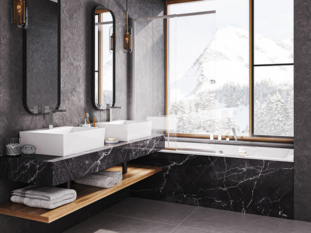 EASY SLIDE parawan nawannowy 2-skrzydłowy przesuwny przejrzyste szkło - BESCO