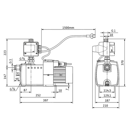 Pompa do zaopatrzenia w wodę Wilo-HiMulti 3C1-44, normalnie zasysająca, wielostopniowa z automatycznym systemem sterowania pompą. Wysokosprawna hydraulika, niskie zużycie prądu, zabezpieczenie przed suchobiegiem, cicha praca.