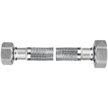 Wąż przyłączeniowy elastyczny FERRO z oplotem (stal), GW x GW, 1/2'' x 3/4'', długość 35 mm