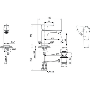 CONNECT AIR BATERIA UMYWALKOWA SLM CH3 GLD