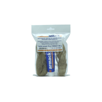 armack ZESTAW Pasta uszczelniająca armack 75g + włókno konopne warkocz 100g WODA C.O. GAZ