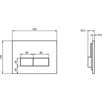 ECO SYSTEMS Przycisk spłukujący, chrom mat
