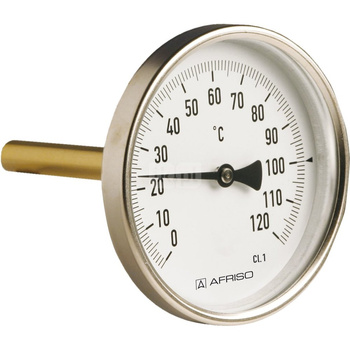 Termometr bimetaliczny AFRISO BiTh I, D201 fi 63 mm 0…60'C tuleja 40 mm połączenie rad