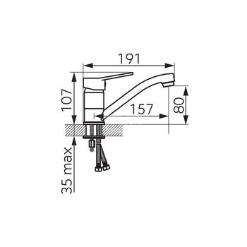 Bateria umywalkowa stojąca FERRO ISSO, chrom, obrotowa