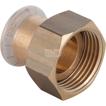 Śrubunek hydrauliczny GEBERIT Mapress Kupfer FKM mosiądz GW 1'' 22 mm z pierścieniem zacinającym
