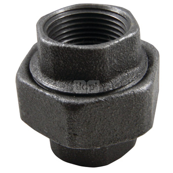 Dwuzłączka prosta nakrętno płaska U1 czarna 1 1/4"