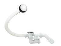 Syfon wann.korek automatyczny, pokrętło (przy przelewie) chrom -AKCES (1/10)