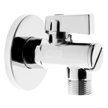 Zawór kulowy FERRO Z filtrem z rozetą 1/2'' x 3/4'' GZ kątowy, uchwyt: motylek