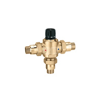 Regulowany termostatyczny zawór mieszający z wymiennym wkładem do systemów scentralizowanych. Z zaworami zwrotnymi 3/4"