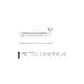 Wąż przyłączeniowy elastyczny PERFEXIM PHA-9156 DN 25, gw x gz, 1'' x 1'', długość 900 mm
