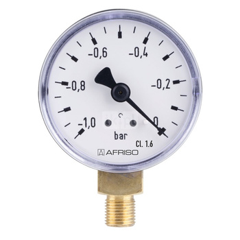 Manometr z rurką Bourdona AFRISO RF grzewczy 0/6 bar aksjalne G1/4B fi 50 mm, kl. 2.5%