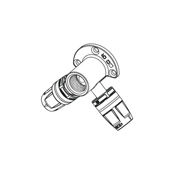 Kolano naścienne 90' TECE logo Dwuczęściowy, mosiądz, 16 mm x 1/2'' (pz x GW), 16 mm