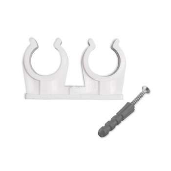 Uchwyt podwójny do rur ze śrubą i kołkiem 18 ( 1 op. 50 szt. )