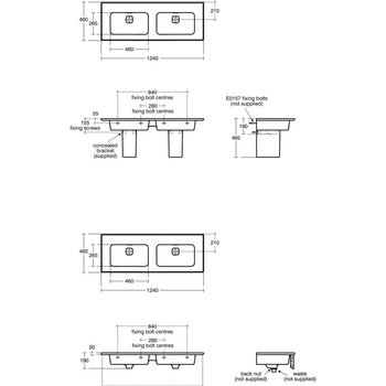 STRADA II UMYWALKA PODW. 120 CM B/O