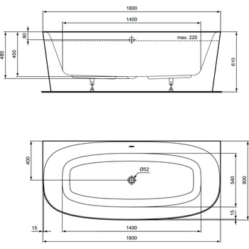 DEA WANNA WOLN. 180X80 WHITE WSTF
