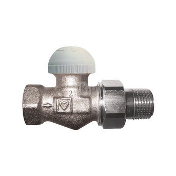 Zawór grzejnikowy termostatyczny HERZ TS-98-V prosty z nastawą wstępną, połączenie 3/4'' (niklowanie)