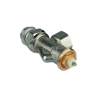 Zawór termostatyczny, osiowy, wkładka SX, 1/2", gwint wewnętrzny, ze złączką do grzejnika z uszczelnieniem miękkim