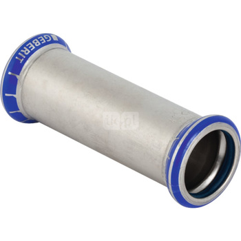 Mufa GEBERIT Mapress Edelstahl FKM przesuwna, stal nierdzewna, 42 mm, DN 40 x 42 mm x DN 40 (mufa zaprasowywana x mufa zaprasowywana), (głębokość: 20 mm) z uszczelką