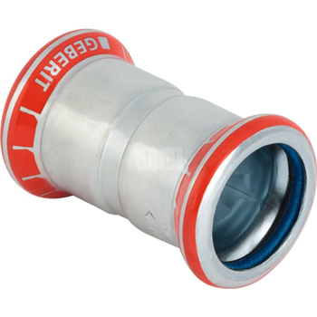 Mufa GEBERIT Mapress C-Stahl FKM, stal (Ocynk galwaniczny/elektrolityczny) (ocynk), 42 mm, DN 40 x 42 mm x DN 40 (MZ), (głębokość: 5.5 mm) z uszczelką