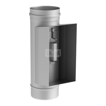 Wyczystka prostokątna z króćcem JEREMIAS FU1007 kominowa fi 130 długość 321 mm 210x140