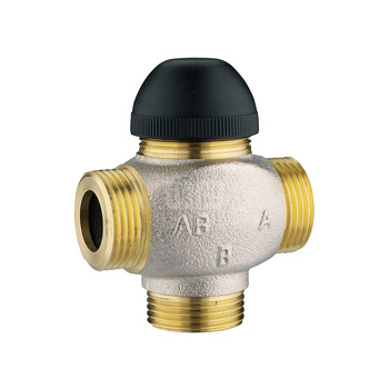 Termostatyczny zawór trójdrogowy bez korpusu obejścia, mieszająco-rozdzielający, DN20