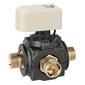 Trójdrożny zawór kulowy z siłownikiem 1", czas zadziałania 10s