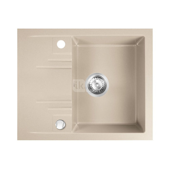 MEZZO II zlewozmywak granitowy 1-komorowy z ociekaczem 48/58, piasek
