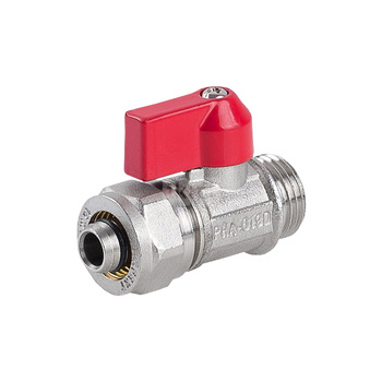 Zawór kulowy PERFEXIM PHA-019/D mosiądz niklowany, PN16 1/2'' gz x zw, uchwyt: dźwignia (niebieska)