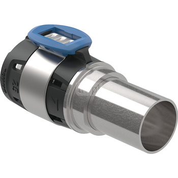 Złączka przejściowa GEBERIT FlowFit, brąz krzemowy bezołowiowy, 25 mm x 22 mm (złącze do śrubunku zaciskowego x łącznik zaprasowywany)