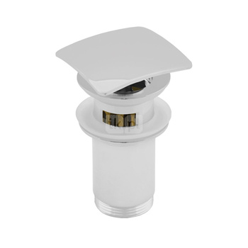 Zestaw odpływowy do umywalki PERFEXIM SPPMWK01K biały 2 3/4'', przycisk kwadratowy wypukły