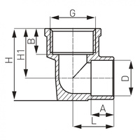 Kolano z uszami 90' FERRO, 15 x 3/4'' (lw x gw)