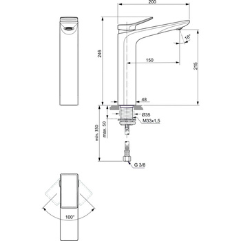 CONCA BATERIA UMYWALKOWA WYS. 5L NO PUW BR GOLD