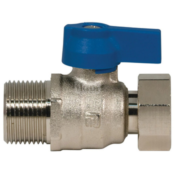 Zawór kulowy QIK 1/2'' GW x GZ prosty, uchwyt: rączka (niebieska)
