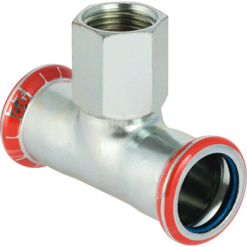 Trójnik GEBERIT Mapress C-Stahl FKM przejściowy 90' stal (ocynk) 88.9 mm x 3/4'' x 88.9 mm (mufa zaciskowa x GW x mufa zaciskowa)