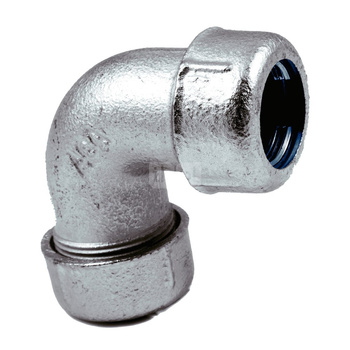 Złączka zaciskowa na bosy koniec rury stalowej oraz niebieskiej (PE) Kolano, Rozmiar: 3/4"