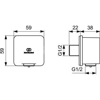 IDEALRAIN PRZYŁĄCZE KĄTOWE 1/2'' CHR