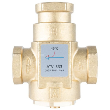 Zawór temp.powrotu kotła ATV 333, DN25, Rp1", 45°C, Kvs 9 m3/h-AFRISO