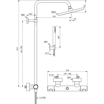 CERATHERM T25 SYSTEM NATRYSKOWA ZE SŁUCH SBLK