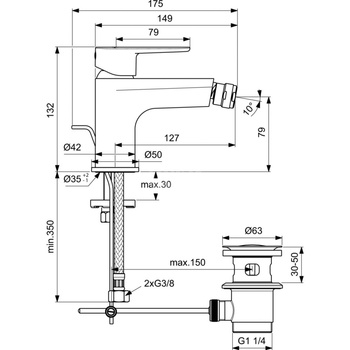 CERAFINE O BATERIA BIDETOWA RMTD CHR 5LPM PU/M
