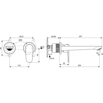 CERAFINE O BATERIA ŚCIENNA KIT2 HOR/A1313NU